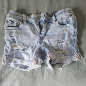 American Eagle Outfitters Light Wash Distressed Jean Shorts